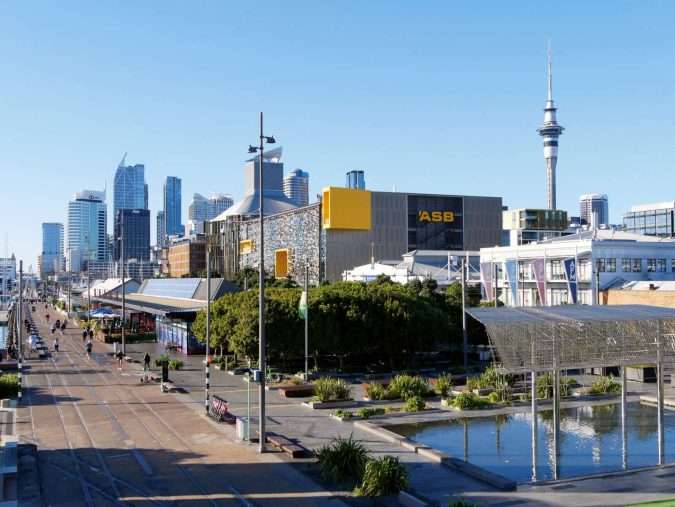 Auckland city and North Wharf